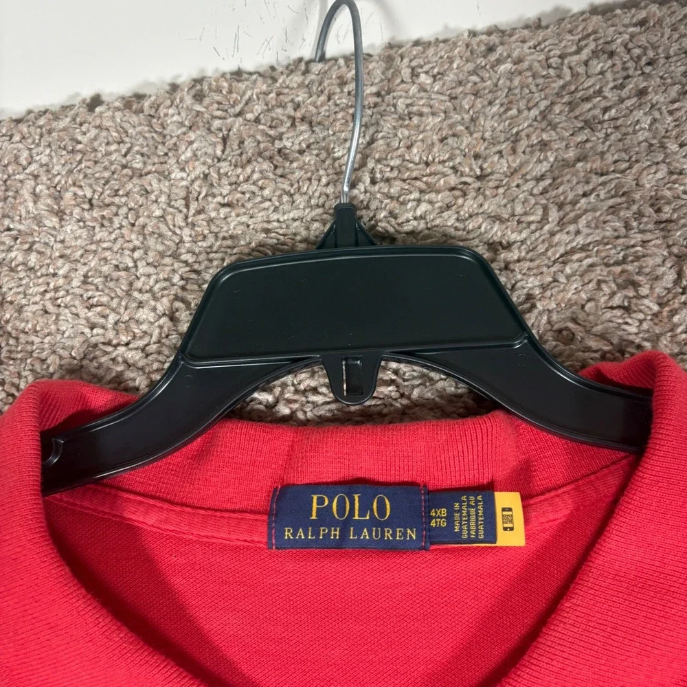 Polo Ralph Lauren Mens 4XB Red Short Sleeve Cotton Pique‎ Pony Logo Polo Shirt